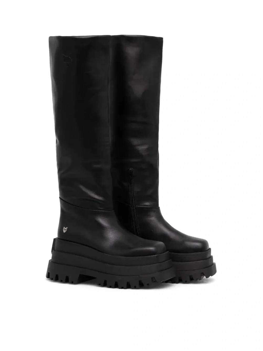Black Platform Knee-High Boots